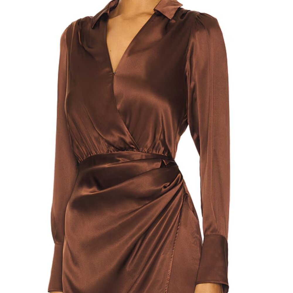 Reformation Silk V-Neck Mini Dress